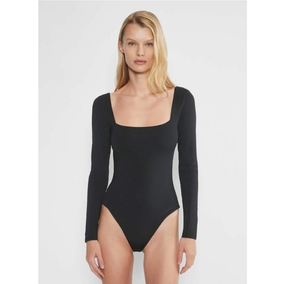 Babaton Contour Black Long Sleeve Women's Bodysuit Size XS